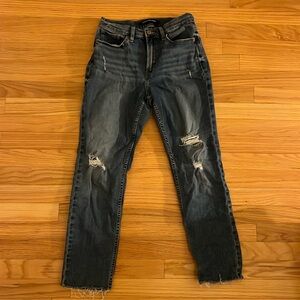 Calvin Klein distressed crop jeans
